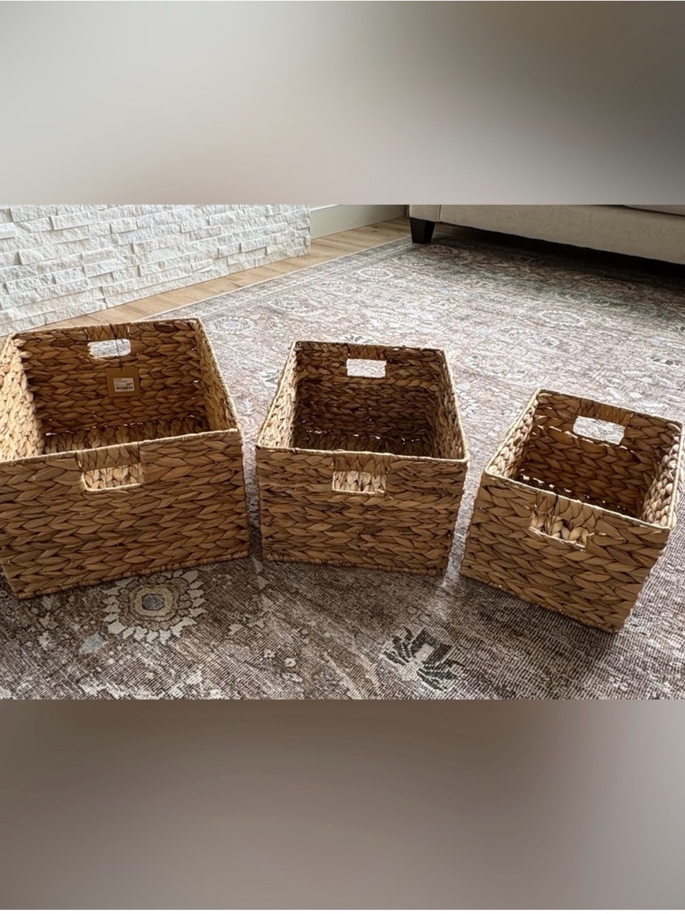 Medium Bouclair Woven Hyacinth Baskets - Variety of sizes.